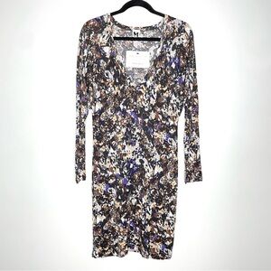 Missoni Multicolor Abstract Jersey Stretchy Pullover Long Sleeve Dress Size 10